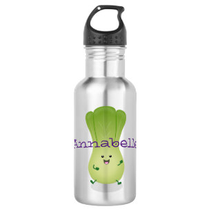 Cute baby bok choy cartoon illustration 532 ml water bottle