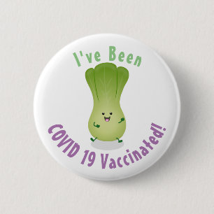 Cute baby bok choy cartoon illustration 6 cm round badge