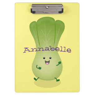 Cute baby bok choy cartoon illustration clipboard