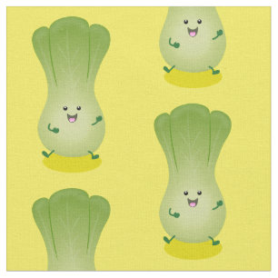 Cute baby bok choy cartoon illustration fabric