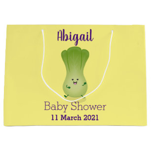 Cute baby bok choy cartoon illustration large gift bag