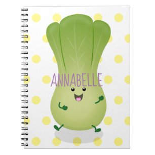 Cute baby bok choy cartoon illustration notebook