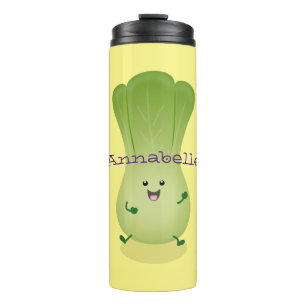 Cute baby bok choy cartoon illustration thermal tumbler