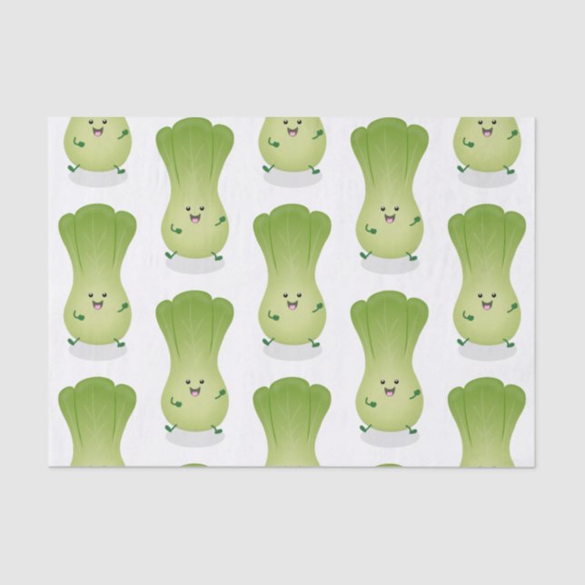 Cute baby bok choy cartoon illustration tissue paper (Front)