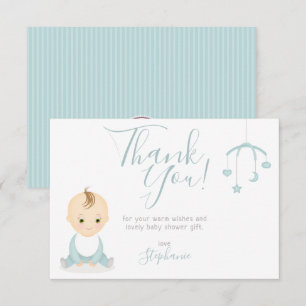 Cute Baby Boy and his Mobile Baby Shower Invitation