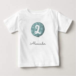 Cute Baby Boy Balloon 2nd Birthday Toddler T-Shirt
