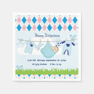 Cute Baby Boy Clothes Line Napkin