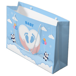 cute baby boy feet shower large gift bag