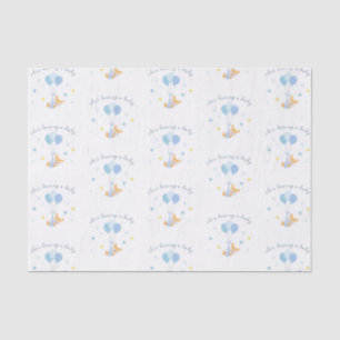 Cute Baby Boy Fox and Balloons Tissue Paper