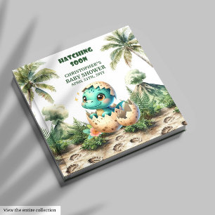 Cute Baby Boy Hatching Soon Dinosaur Memory  Guest Book