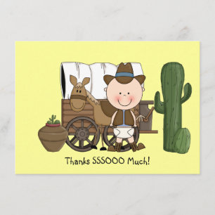 Cute Baby Boy Horse Pony Western Thank You Card