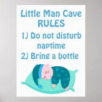Cute Baby Boy Little Man Cave Rules Nursery Art