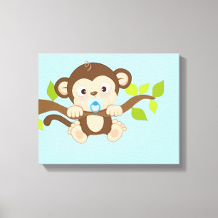 Cute Baby Boy Monkey Canvas Prints