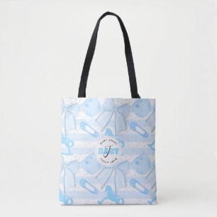 Cute Baby Boy Monogrammed Pattern Tote Bag