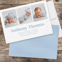 Cute Baby Boy Multi Photo Whimsical Simple Denim