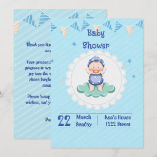 Cute Baby Boy Party Invitation
