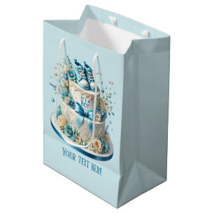 Cute baby boy shower party cake medium gift bag