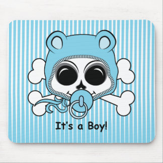Cute Baby Boy Skull Mouse Pad