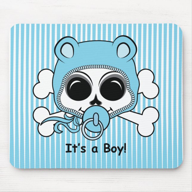 Cute Baby Boy Skull Mouse Pad (Front)