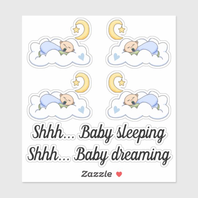 Cute baby boy sleeping on a cloud (Sheet)