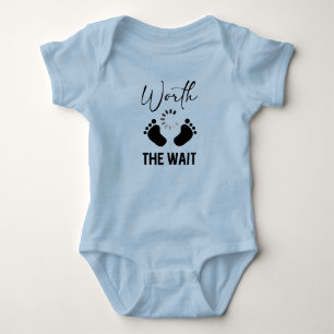Cute baby boy worth wait word art bodysuit