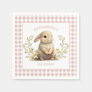 Cute Baby Bunny 1st Easter Party Napkin