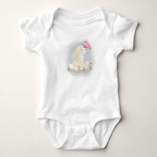 Cute baby Bunny and butterfly. Bodysuit