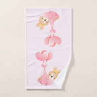 Cute Baby Bunny in a Heart Blanket