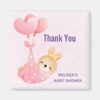 Cute Baby Bunny in a Heart Blanket Thank You