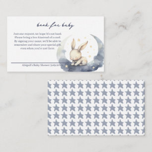Cute Baby Bunny on Moon with Stars Books for Baby Enclosure Card