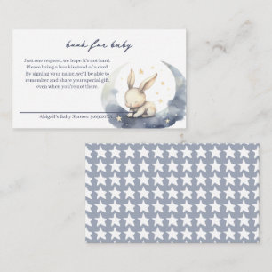 Cute Baby Bunny on Moon with Stars Books for Baby Enclosure Card