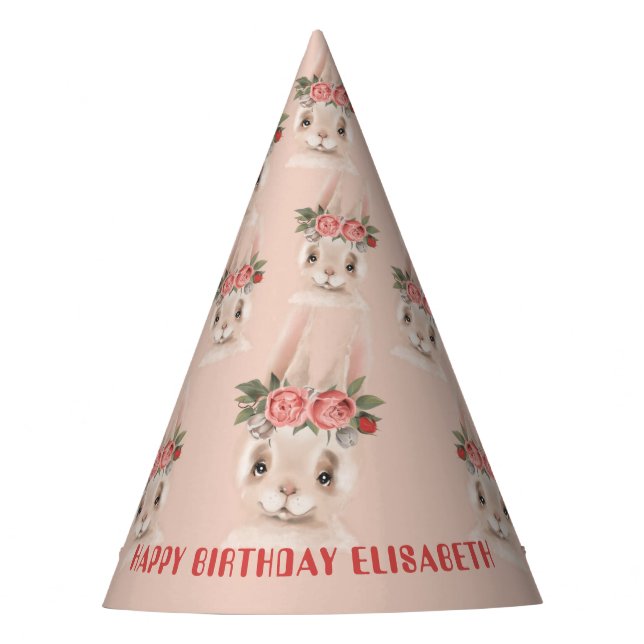 Cute Baby Bunny Party Hat (Front)
