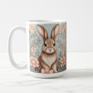 Cute Baby Bunny Pastel Floral Coffee Mug