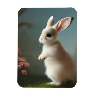 Cute Baby Bunny Portrait  Magnet
