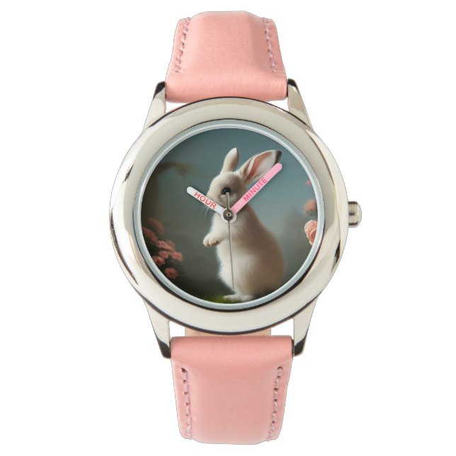 Cute Baby Bunny Portrait  Watch (Front)