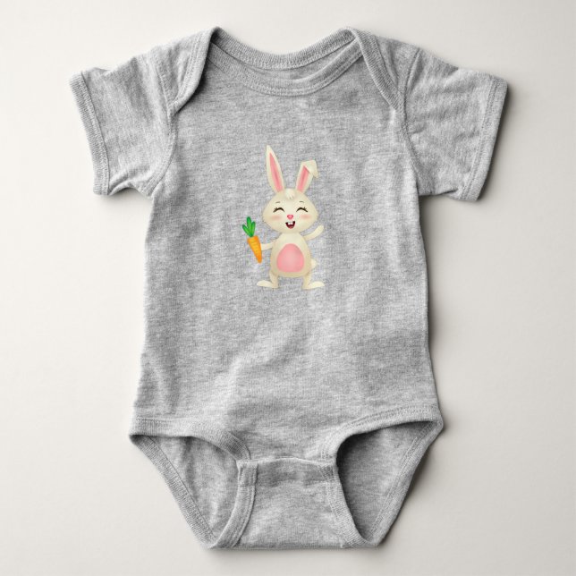 Cute Baby Bunny Rabbit Carrot Bodysuit (Front)