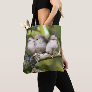 Cute Baby Bushtit Songbirds in the Pear Tree Tote Bag