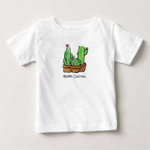 Cute baby Cactus cacti succulents pink flowering  T-Shirt