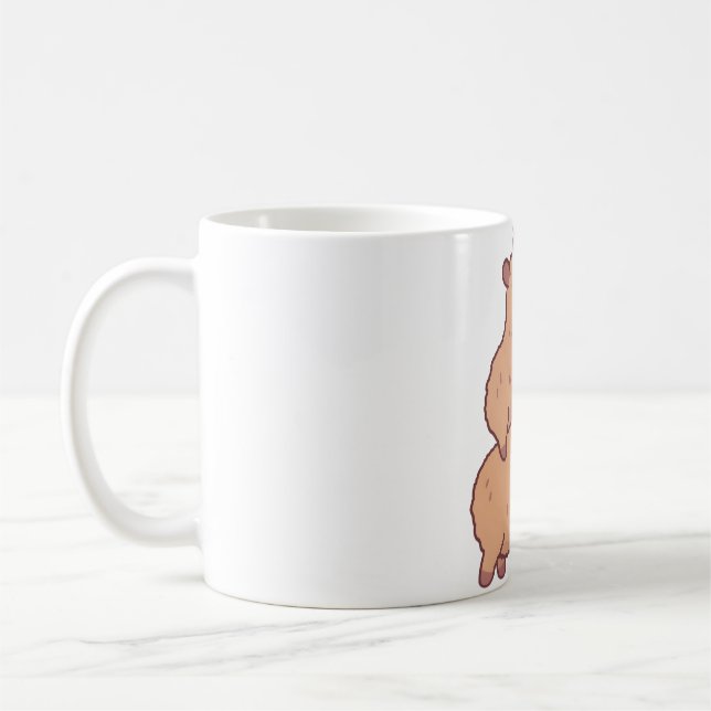 Cute Baby Capybara Hitching A Ride Coffee Mug (Left)