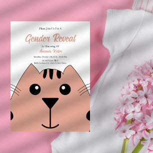 Cute Baby Cat Gender Reveal Invitation