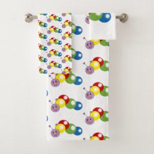 cute baby caterpillar bath towel set