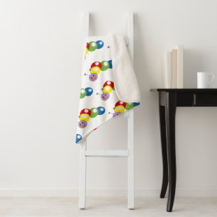 cute baby caterpillar sherpa blanket