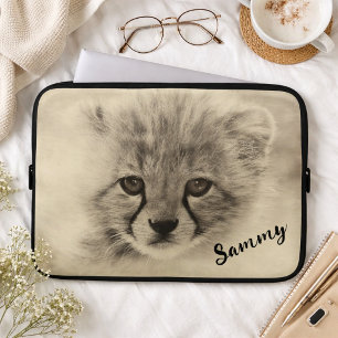 Cute Baby Cheetah laptop sleeve