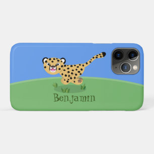 Cute baby cheetah running cartoon illustration Case-Mate iPhone case