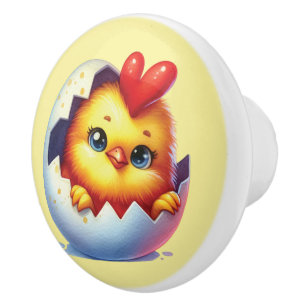 Cute baby chick Nursery Ceramic Knob