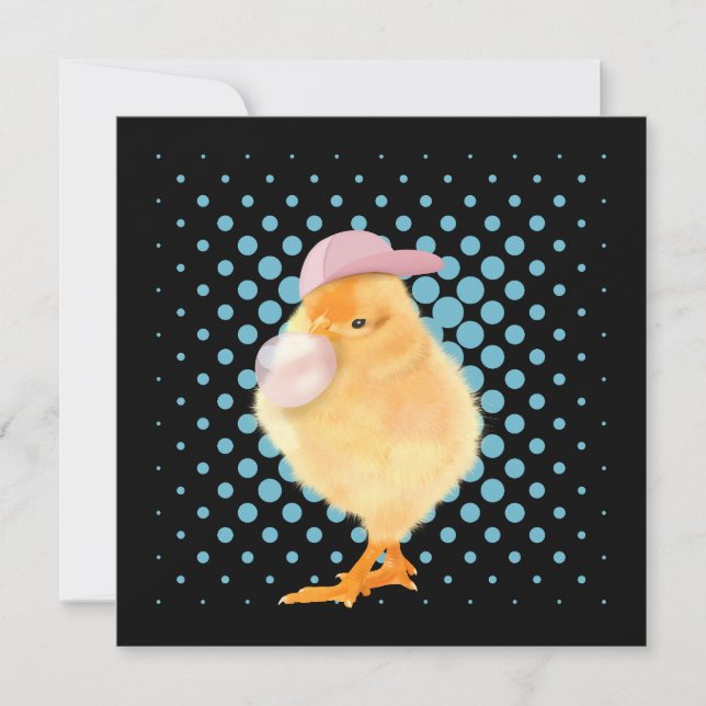 Cute Baby Chick Pink Bubblegum Black (Front)