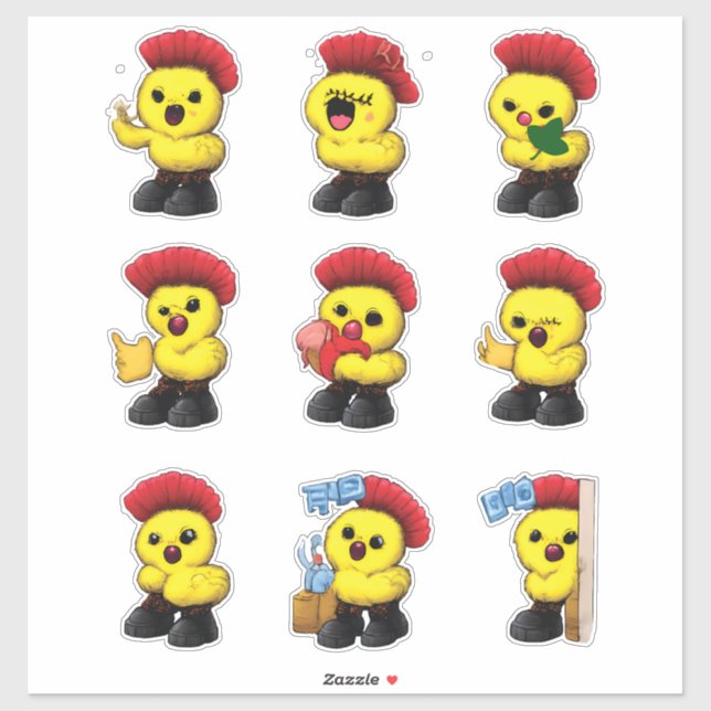 Cute Baby Chicken Sticker Pack — Kawaii Chick (Sheet)