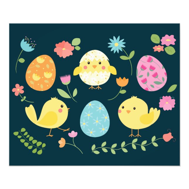 Cute Baby Chicks Scene Photo Print (Front)