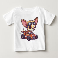 Cute Baby Chihuahua Race Car Driver