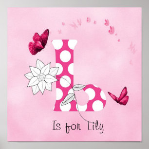 Cute Baby Child Personalised Name L is for Poster